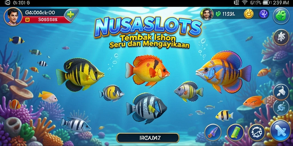 Screenshot gameplay Tembak Ikan NUSASLOTS yang penuh aksi.