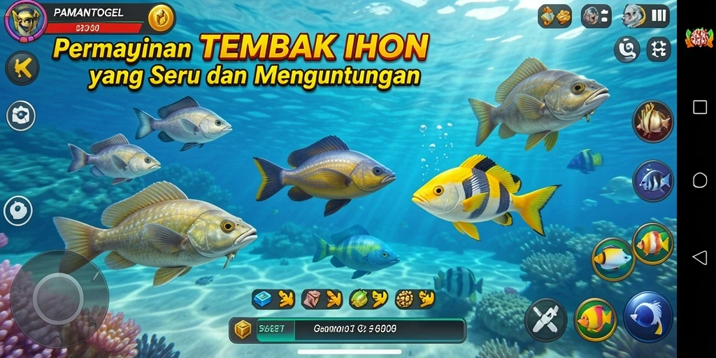 Screenshot gameplay Tembak Ikan PAMANTOGEL yang seru dan menantang.