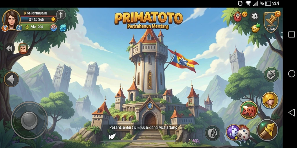 Tampilan screenshot PRIMATOTO menampilkan aksi seru dalam permainan Tower Defense.