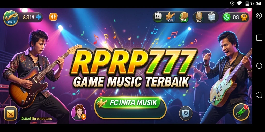 Tampilan RPRP777 menampilkan gameplay musik yang mengasyikkan dan interaktif.